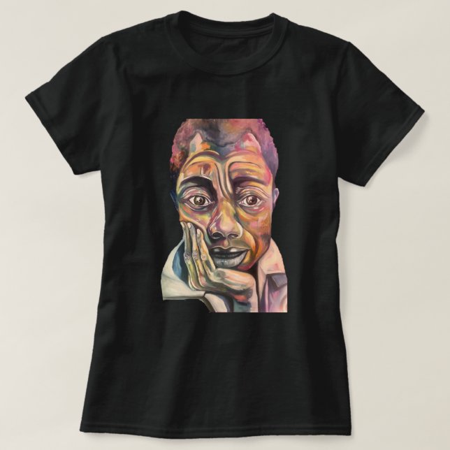 Camiseta Presente Para Homens James Baldwin Presente Para A (Frente do Design)