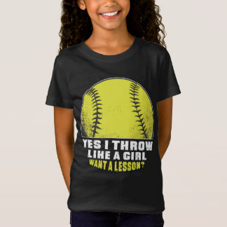 Camiseta Presente para jogador de softball para garotas Cut
