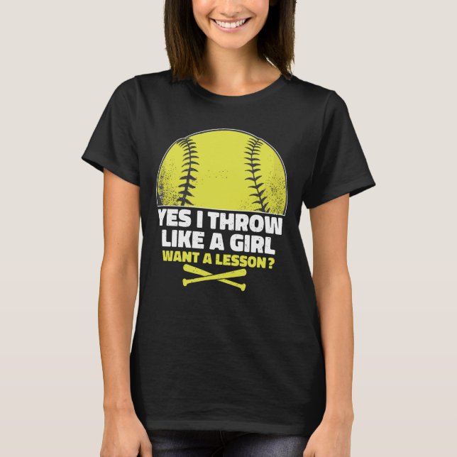 Camiseta Presente para jogadores de softball para garotas,  (Frente)