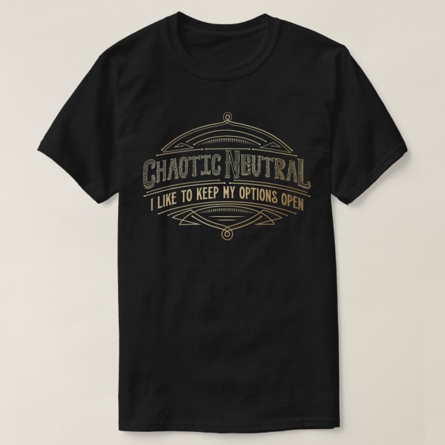 Camiseta Presente para jogos de RPG Engraçado de Alinhament (Frente do Design)