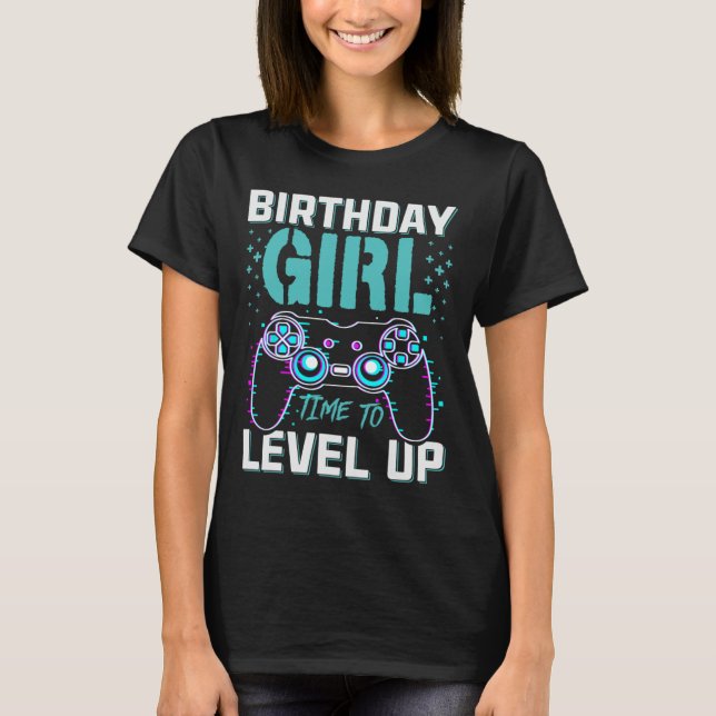 Camiseta Presente Para Menina Hora De Subir De Level Jogo D (Frente)