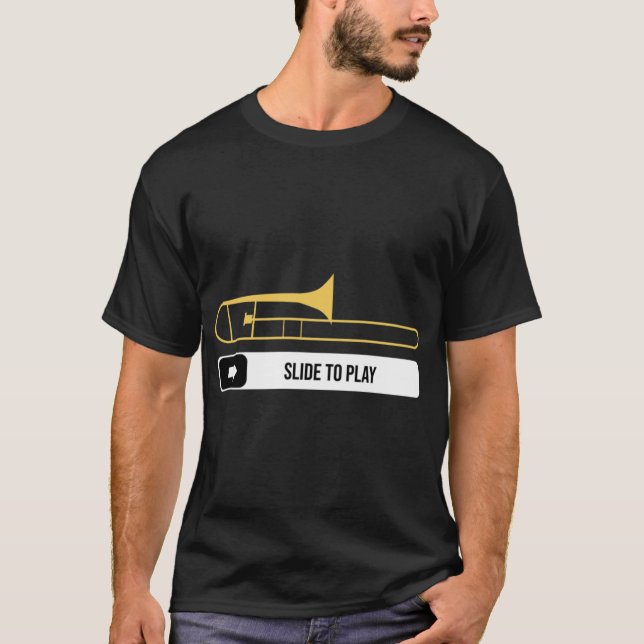 Camiseta Presente para Músico Tocador de Trombone Marching  (Frente)