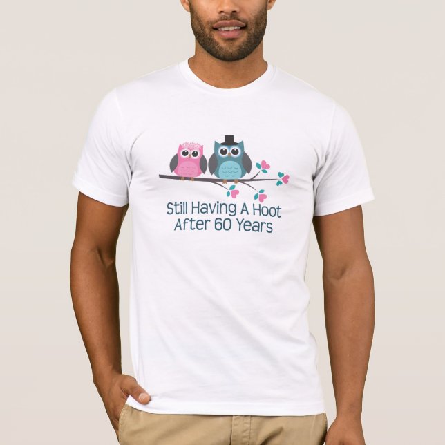 Camiseta Presente para o 60º aniversário de casamento Hoot (Frente)