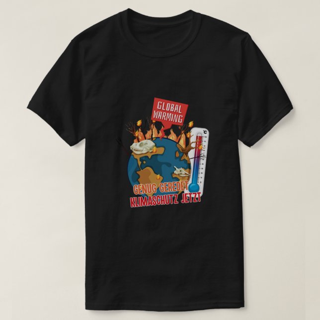 Camiseta Presente para o aquecimento global das alterações  (Frente do Design)