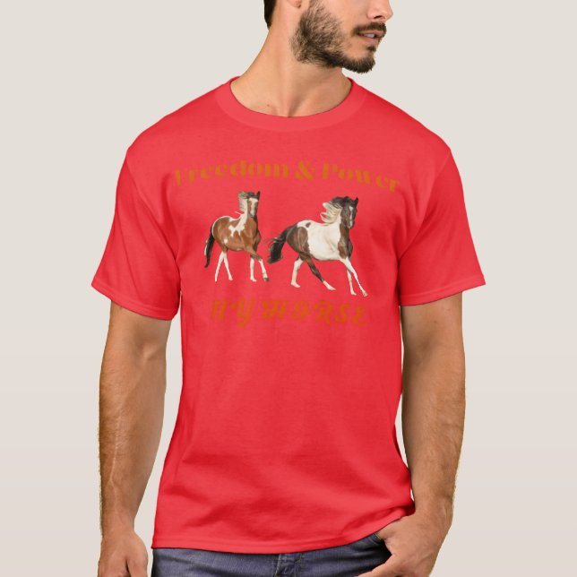 Camiseta Presente para o Cavalo Livre que Viola o Cavalo do (Frente)