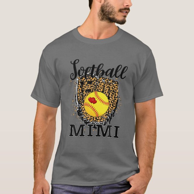 Camiseta Presente para o Dia do Jogo Leopardo de Softball M (Frente)