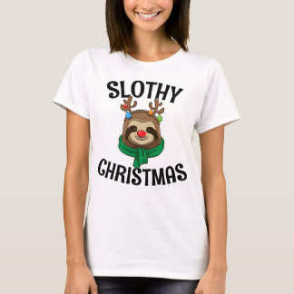Camiseta Presente Para Os Amantes Sloth No Noivo Natal