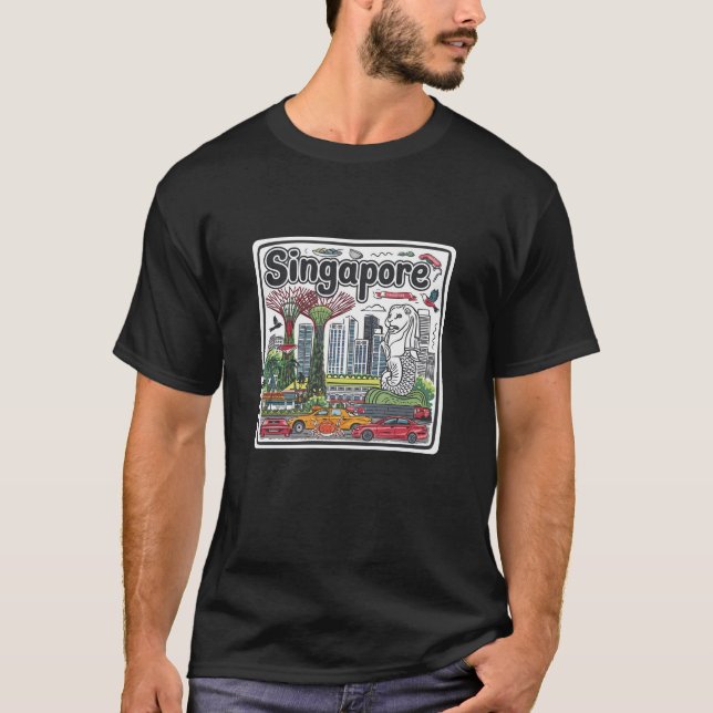 Camiseta Presente para os ventiladores de Viagem de Singapu (Frente)