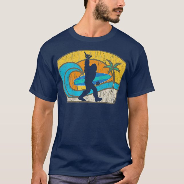 Camiseta Presente para surfar no Pé Grande para Shaka Aloha (Frente)