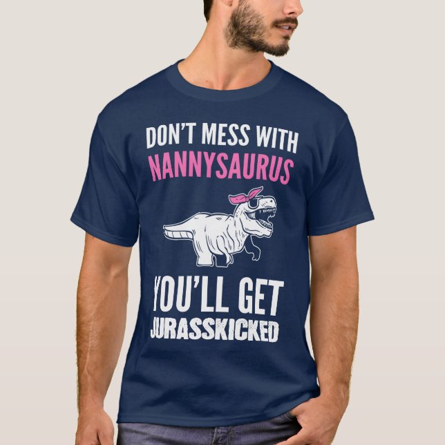 Camiseta Presente para Trabalhador de Creche Nannysaurus me (Frente)