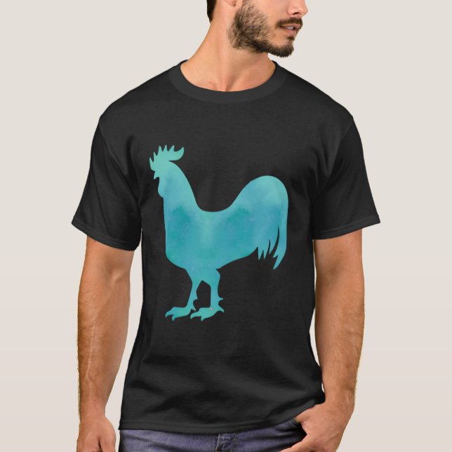 Camiseta Presente Para Uma Rapariga De Chicken Teal (Frente)
