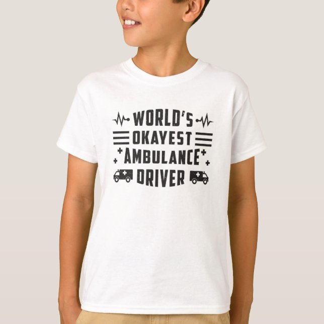Camiseta Presente paramédico de motorista de ambulância Oka (Frente)