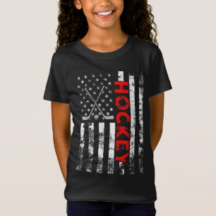 Camiseta Presente Patriótico Americano de Hockey com Bandei