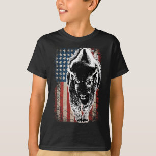 Camiseta Presente Patriótico Bisonho Bandeira Americana Vin