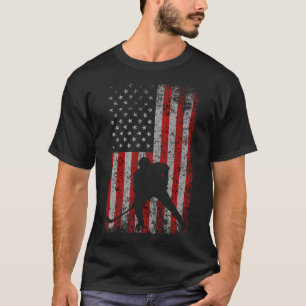Camiseta Presente Patriótico de Gelo de Hockey no Gelo para