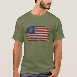Camiseta presente patriótico desgastada da bandeir