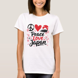 Camiseta Presente Paz Amor Japão para Amantes do Japão