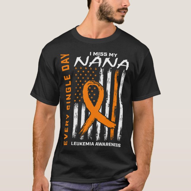 Camiseta Presente Perda De Nana Orange Leukemia Sinalizador (Frente)