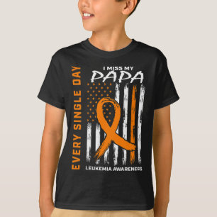 Camiseta Presente Perda De Papá Laranja Leucemia Sinalizado