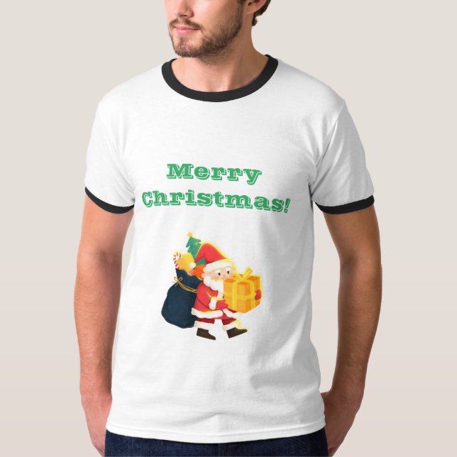 Camiseta Presente perfeito desejos de Natal impressos (Frente)