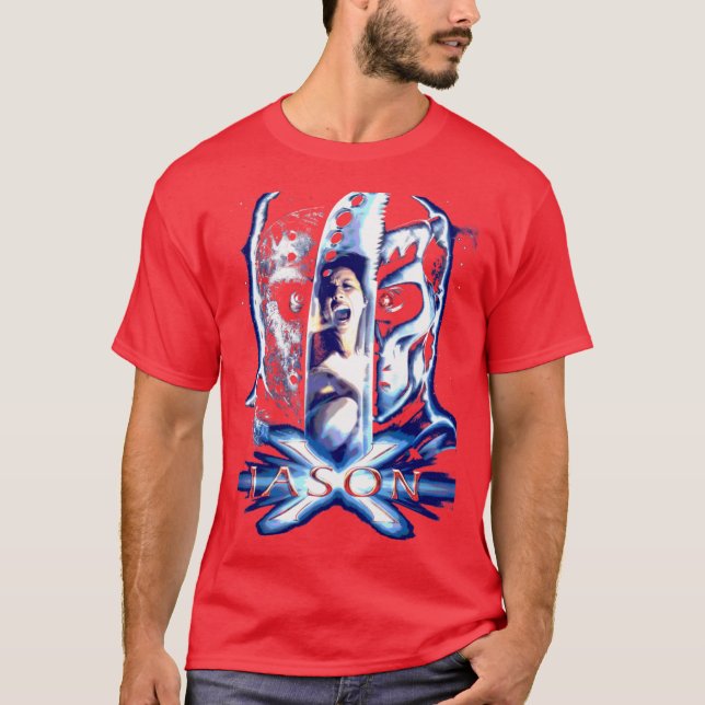 Camiseta Presente Perfeito Jason X Presente Jason Voorhees  (Frente)
