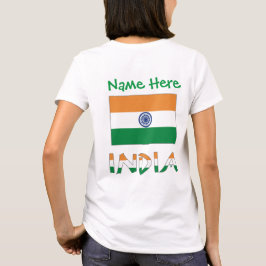 Camiseta Presente Personalizado Bandeira da Índia Mulheres
