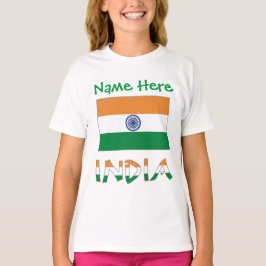 Camiseta Presente Personalizado Bandeira da Índia para Meni