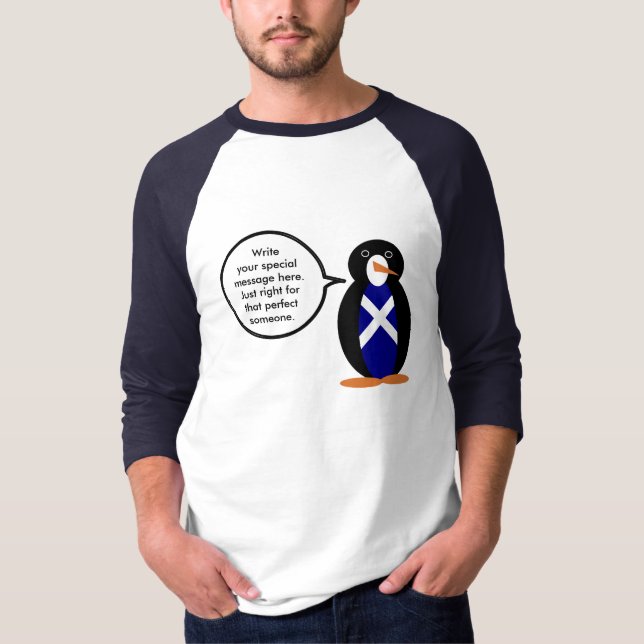 Camiseta Presente Personalizado com Bandeira da Escócia, Fa (Frente)