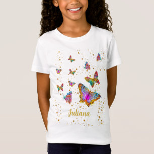 Camiseta Presente Personalizado de Borboleta Brilhante Colo