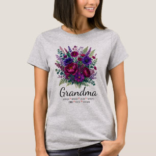 Camiseta Presente Personalizado de Flores para Avó com Nome