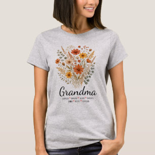 Camiseta Presente Personalizado de Flores para Avó com Nome