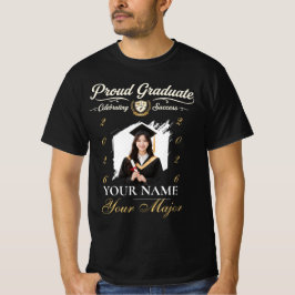 Camiseta Presente Personalizado de Foto de Graduado Orgulho