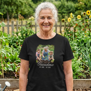 Camiseta Presente Personalizado de Memória de Foto da Vovó