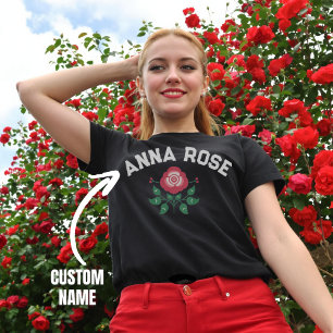 Camiseta Presente personalizado de Rosa gráfico de nome per