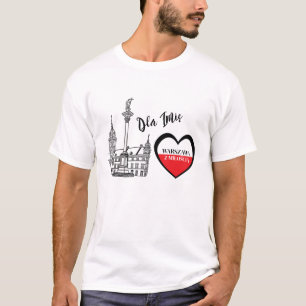 Camiseta Presente Personalizado de Varsóvia Com Amor Patrim