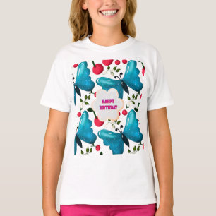 Camiseta Presente personalizado e customizado de borboleta
