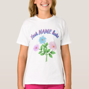 Camiseta Presente personalizado e customizado de flores em 
