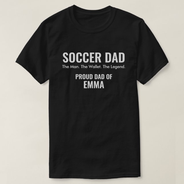 Camiseta Presente Personalizado Pai de Futebol com o Nome d (Frente do Design)