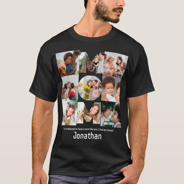 Camiseta Presente personalizado para a Colagem de Fotografi (Frente)