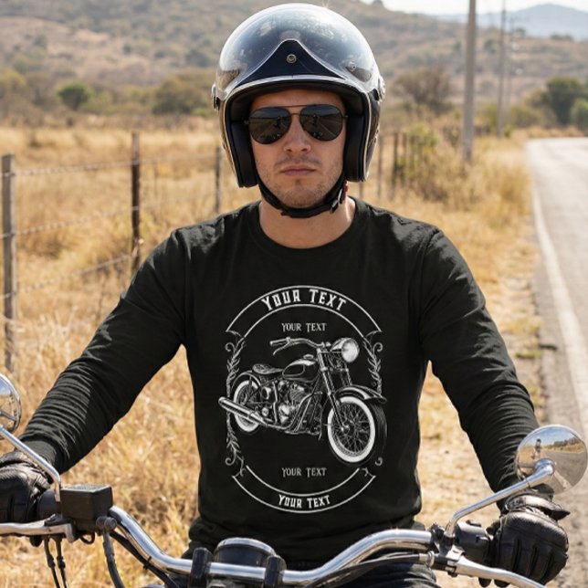 Camiseta Presente Personalizado para Motociclista com Texto (Criador carregado)
