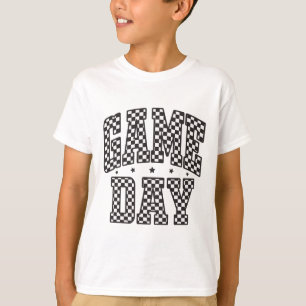 Camiseta Presente Preto e Branco de Xadrez Divertido para D