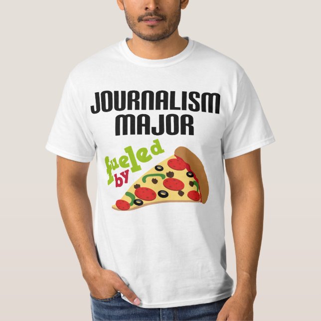 Camiseta Presente principal do jornalismo (pizza) (Frente)