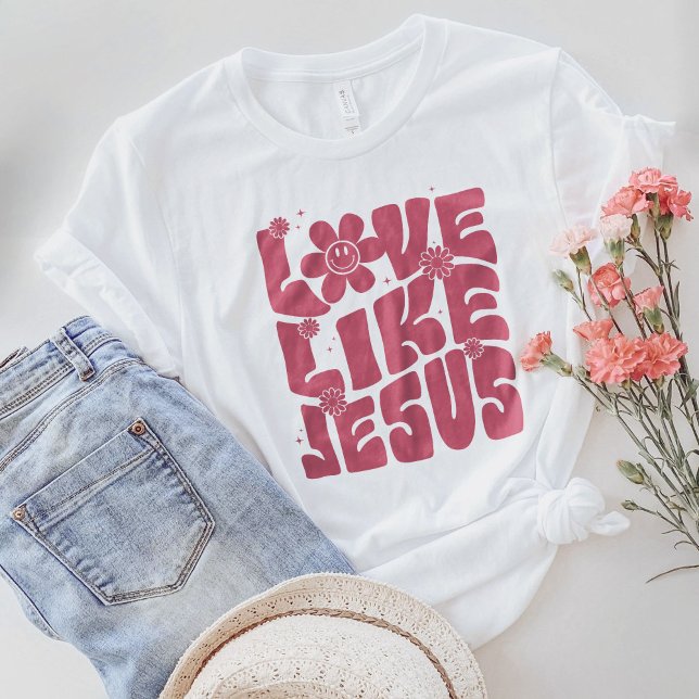 Camiseta Presente Religioso, Roupa Cristão, Amor Como Jesus (Criador carregado)