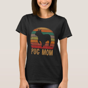 Camiseta Presente Retro da Mamãe Pug Dona de Puggle Mãe Pet