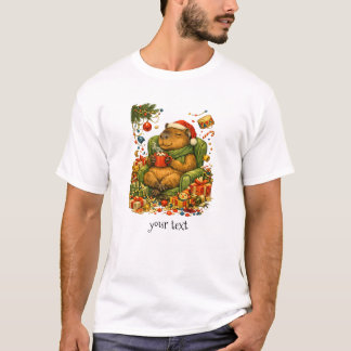 Camiseta Presente Retro de Cacau Quente Natal Caos Capivara
