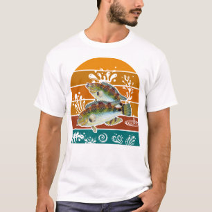 Camiseta Presente Retro de Pesca de Truta Marinha Manchada
