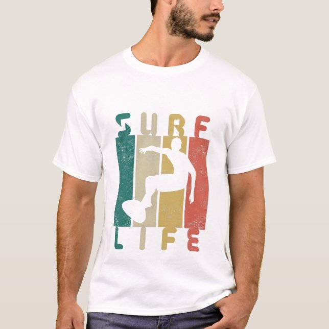 Camiseta presente retrô de surfista (Frente)