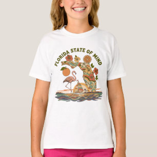 Camiseta Presente Retro do Estado de Espírito da Flórida Fl