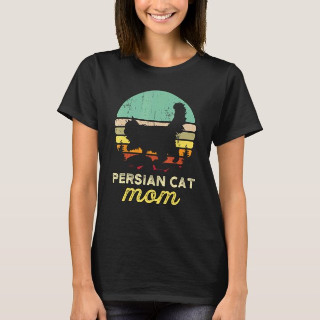 Camiseta Presente Retro para Mãe de Gato Persa Presente de  (Frente)