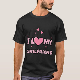 Camiseta Presente Romântico Eu Amo Minha Namorada para Casa